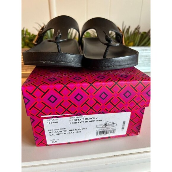 Tory Burch Mellow Thong Sandal – Black Vachetta Leather – Size 9.5 – Gently Used - Picture 10 of 10